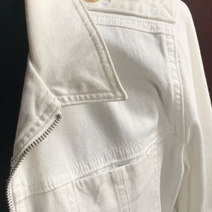 White, denim blazer